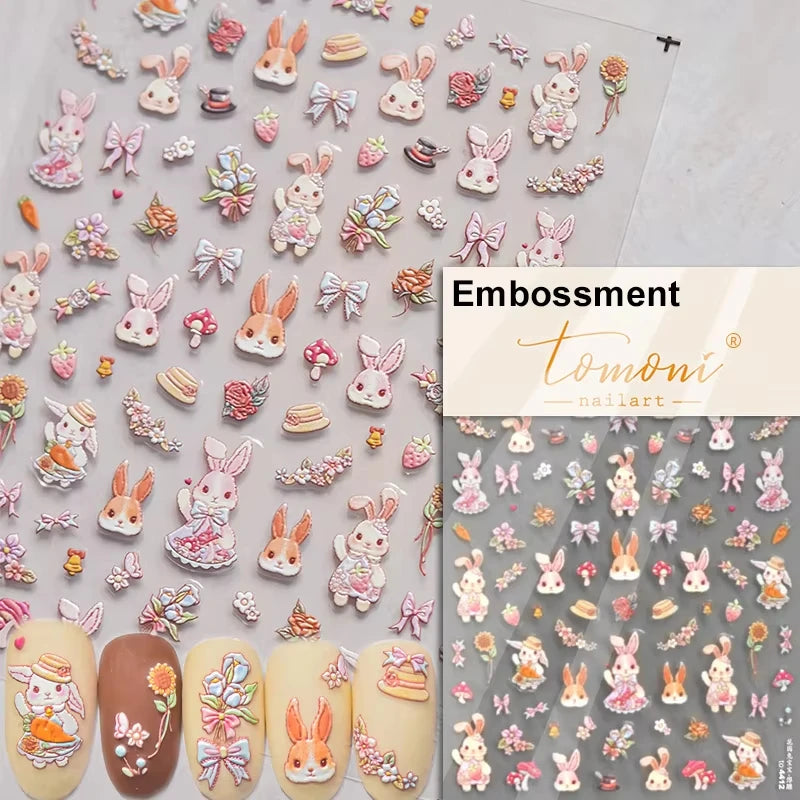 Cute Jelly Pink Cat Paw Print Nail Sticker Kawaii Pink Black Cat Claw 5D Embossed Self-Adhesive Nail Art Sticker Nail Art Decal SS69 7.69 TO4412