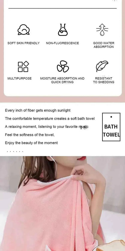 Womens Bath Towels Girls Wearable 140*85Cm Fast Drying Bathing Beach Spa Bathrobes Wash Clothing, Shower Bath And Gym Towel
