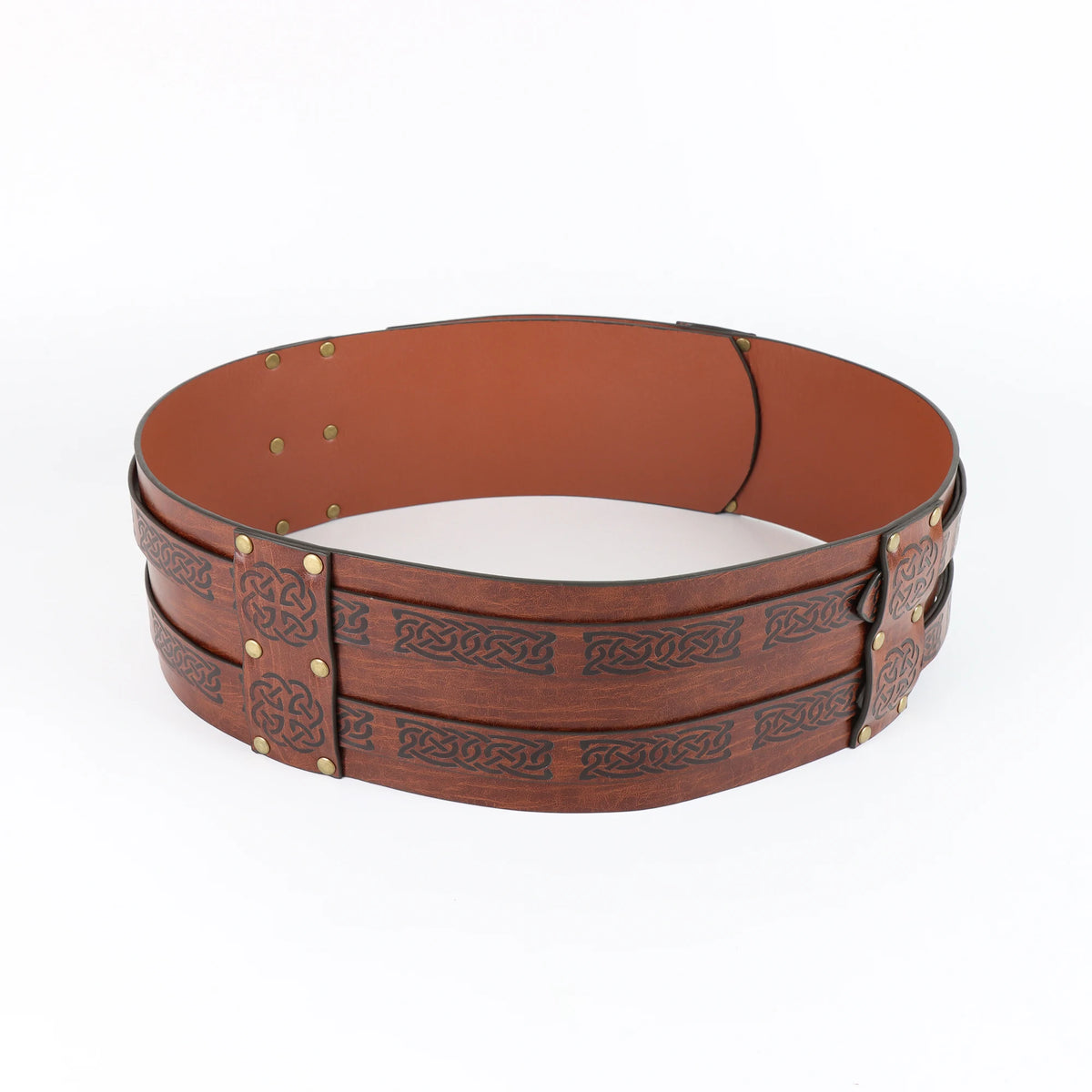 Viking Wide Waist Armor Belt - Adjustable Synthetic Leather
