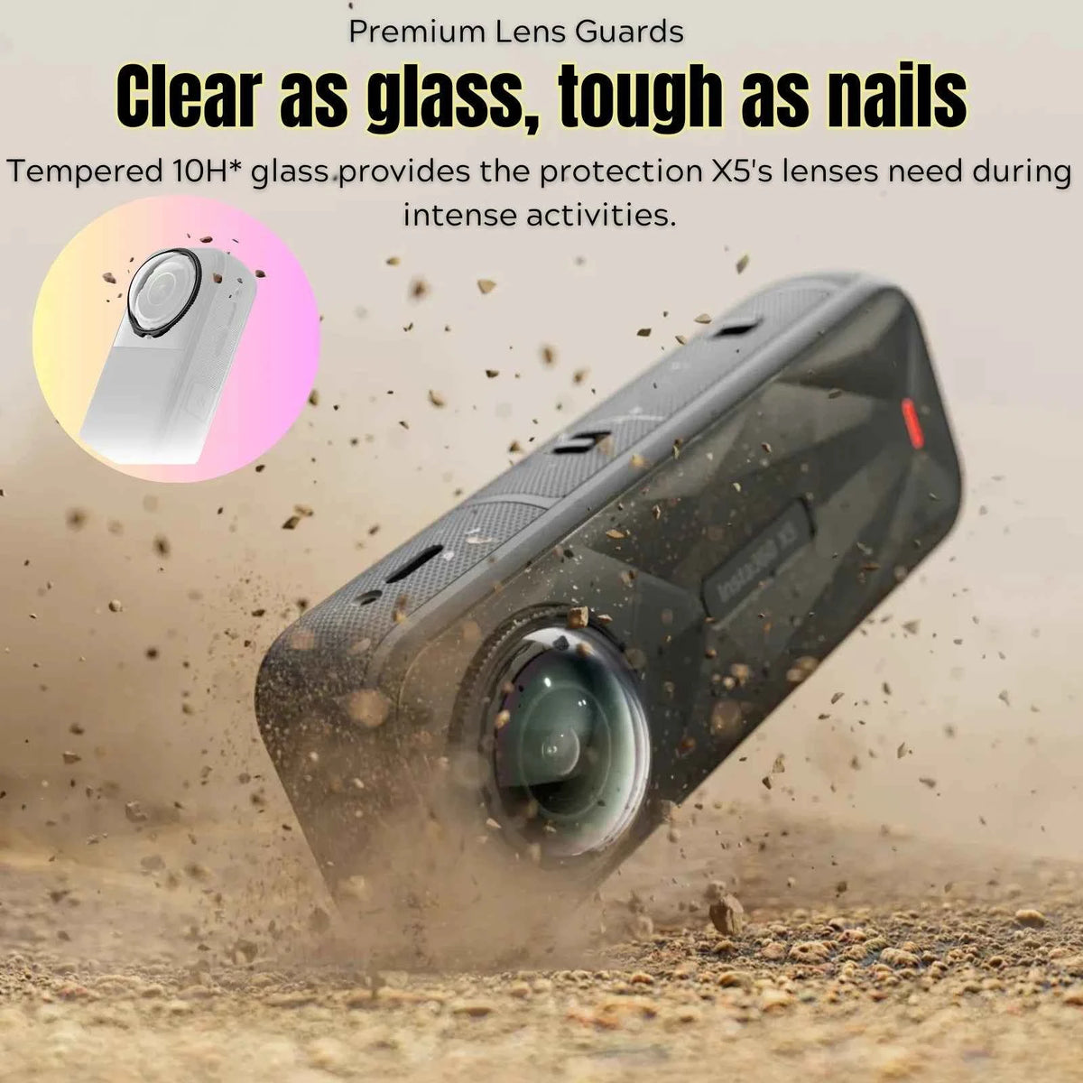 Insta360 X5 Lens Guard Protector Standard or Premium Tempered Glass For Insta 360 X5 Original Accessories