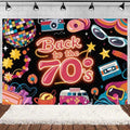 Retro Back to the 70s 80s 90s Backdrop Music Party Decorations Neon Light Graffiti Tapes Disco Background Photo Studio Supplies