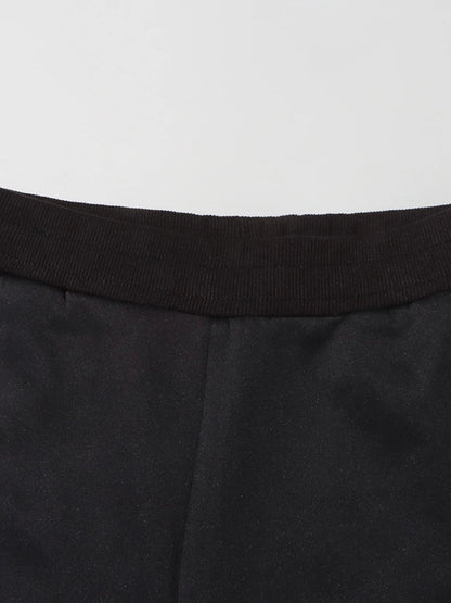 Solid Patchwork Diamonds Designer Wide Leg Pants For Women High Waist Patchwork Pockets Hollow Out Chic Pant Female SS69