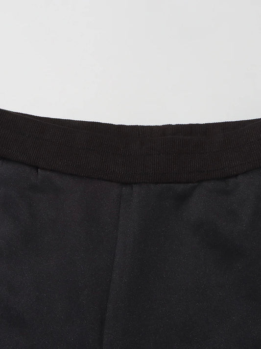 Solid Patchwork Diamonds Designer Wide Leg Pants For Women High Waist Patchwork Pockets Hollow Out Chic Pant Female SS69