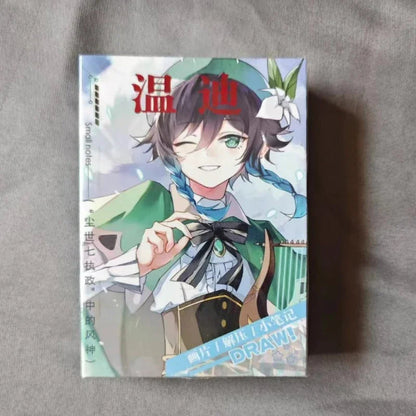 Game Impact Alhaitham Anime Project 40 Sheets 80 Pages Double-sided Mini Characters 68x60mm Magazine Miniature Comic Books SS69 9.69 Venti / 40 Sheets 80 Pages