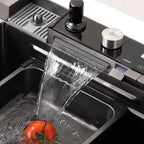 Nekjcag 304 Stainless Steel Single Bowl Sink with Waterfall Faucet