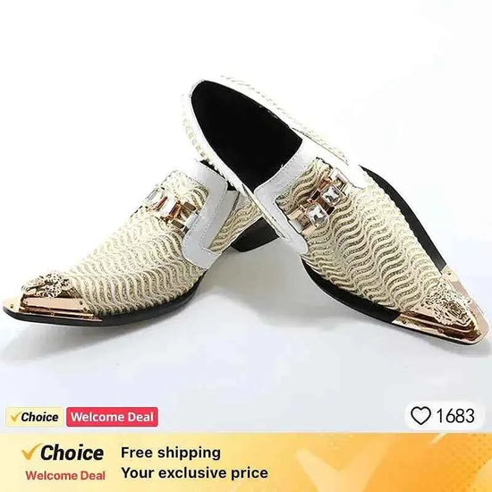 Special Square Toe Men's Shoes Slip on Genuine Leather Dress Men Party, Business, and Wedding Shoes men