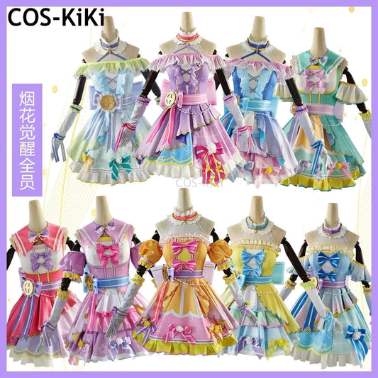 COS-KiKi Anime Lovelive Aqours Tojo Nozomi/Nishikino Maki All Members Fireworks Awakening Lolita Singing Suit Cosplay Costume SS69