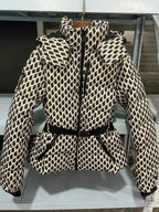 Women's Winter Hooded High Waist Padded Sport Parkas Coats with Belt Female Elegant Thick Warm Pockets Windproof Skiing Jackets