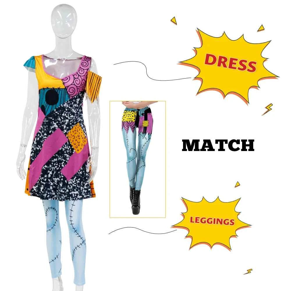 [You're My Secret] Nightmare Christmas Sally Cosplay Costumes Sets Disguise Jumpsuits Carnival Party Zenti Bodysuit Oufits
