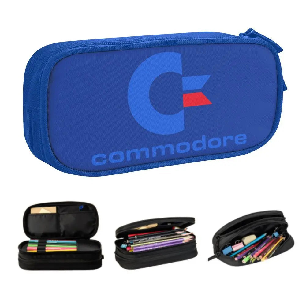 Custom Kawaii Retro Commodore 64 Pencil Case for Girls Boys C64 Amiga Computer Large Capacity Pen Box Bag Stationery SS69