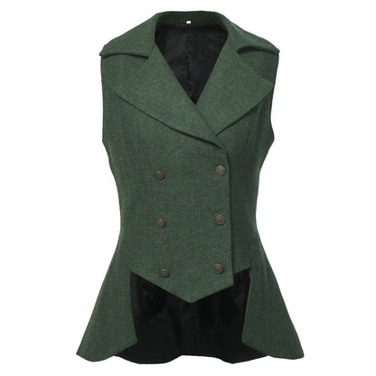 SS69 Women's Victorian Steampunk Tailed Vest Renaissance Polyester Waistcoat