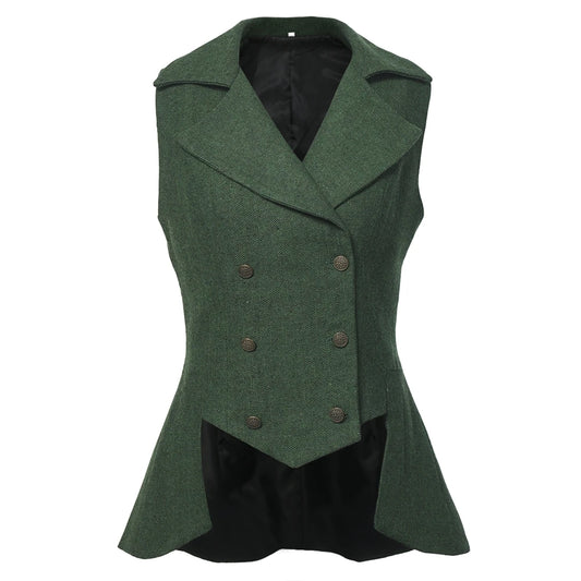 SS69 Women's Victorian Steampunk Tailed Vest Renaissance Polyester Waistcoat