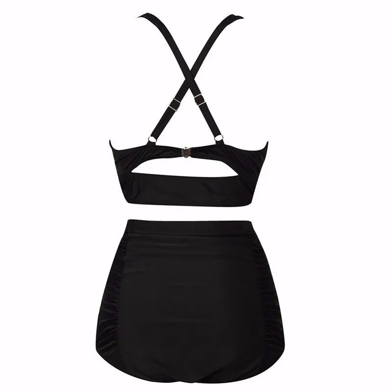 New Sexy Plus Size Swimwear Push Up Bikini High Waist Swimsuit Women Female Oversize Beach Wear Bathing Suit 2024  Mujer 5XL SS69