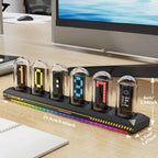Night Light DIY Nixie Tube Clock Kit Simulation, Digital Clock APP Time Calibration, 3 Light Mode, 12/24h Display IPS