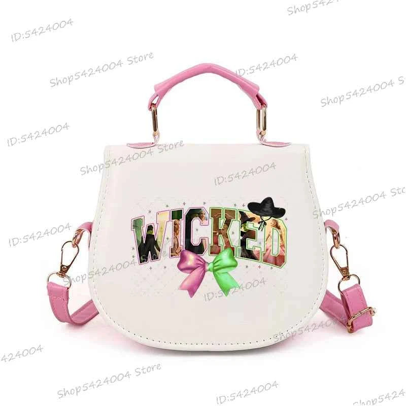Classic Wicked Change for Good Women Crossbody Bag Fashionable Cartoon Witch's Wand Zipper Shoulder Bag Girl Funny Handbag Gift
