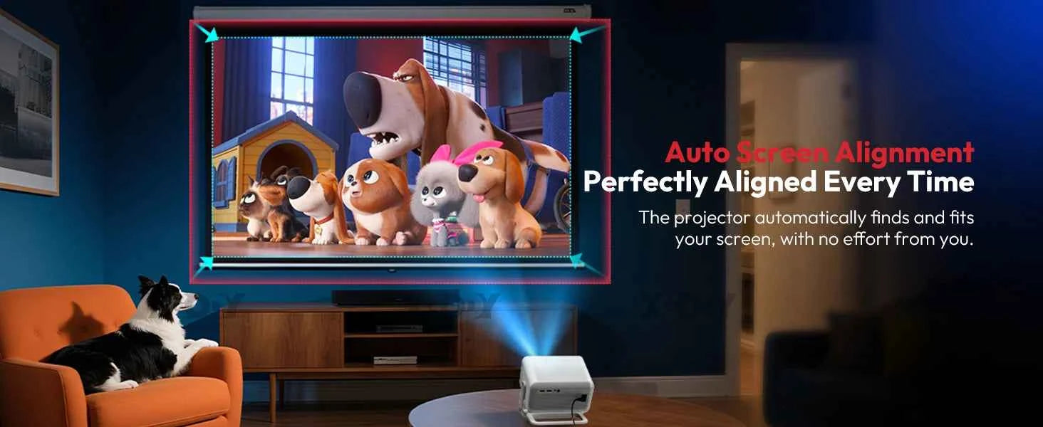 XGODY Gimbal N6 Pro 4K Projector Netflix Officially 700 Ansi Native 1080P Auto Focus Whale OS TV for Movie Home Theater