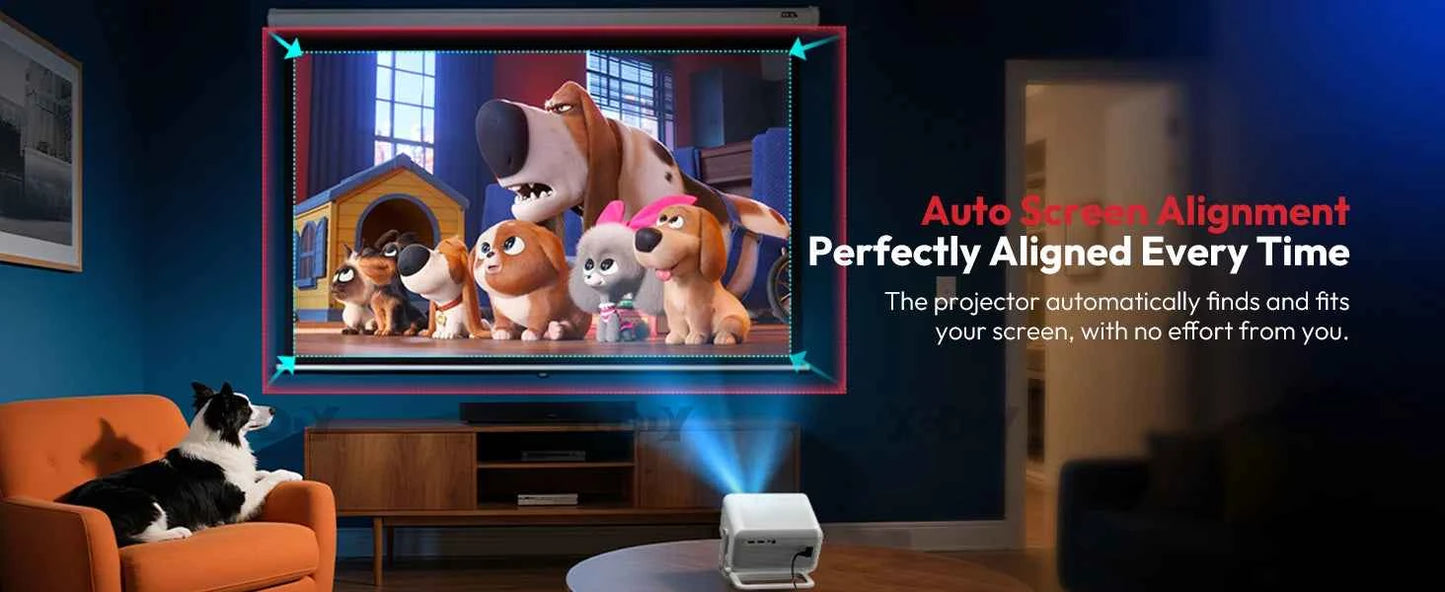 XGODY Gimbal N6 Pro 4K Projector Netflix Officially 700 Ansi Native 1080P Auto Focus Whale OS TV for Movie Home Theater