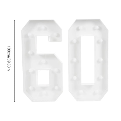 Bymaocar 100cm Giant LED Number Light for Birthday Wedding Anniversary Decor