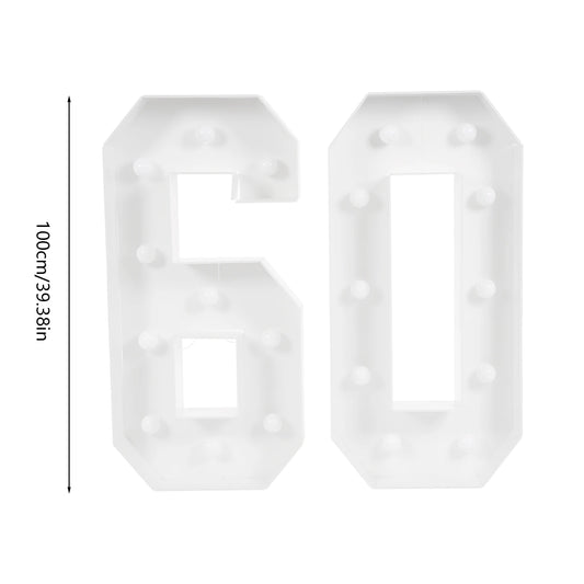 Bymaocar 100cm Giant LED Number Light for Birthday Wedding Anniversary Decor