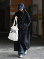 CHIC VEN Women Long Woolen Coats Single Breasted Loose Stand Collar Cow Horn Buttoned Office Ladies Overcoat Autumn Winter 2026