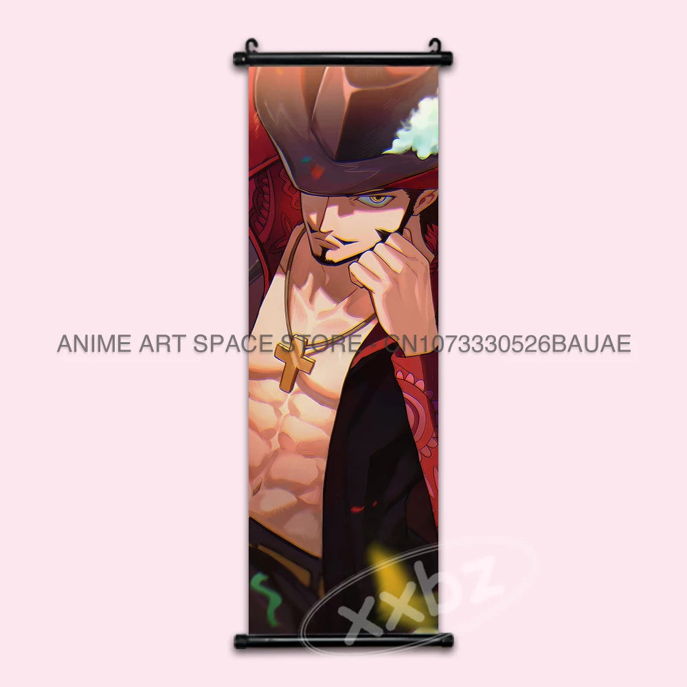 ONE PIECE Hanging Painting Japanese Anime Home Decor Wall Art Luffy Scrolls Pictures Passion Straw Hat Pirates Warm Blood Comics SS69 17.69 hzw26-33 / CHINA / 25x75cm(10x30inch)