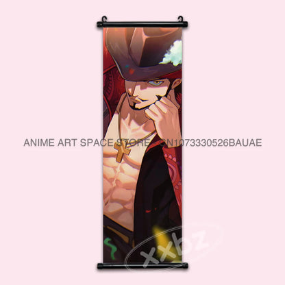 ONE PIECE Hanging Painting Japanese Anime Home Decor Wall Art Luffy Scrolls Pictures Passion Straw Hat Pirates Warm Blood Comics SS69 17.69 hzw26-33 / CHINA / 25x75cm(10x30inch)