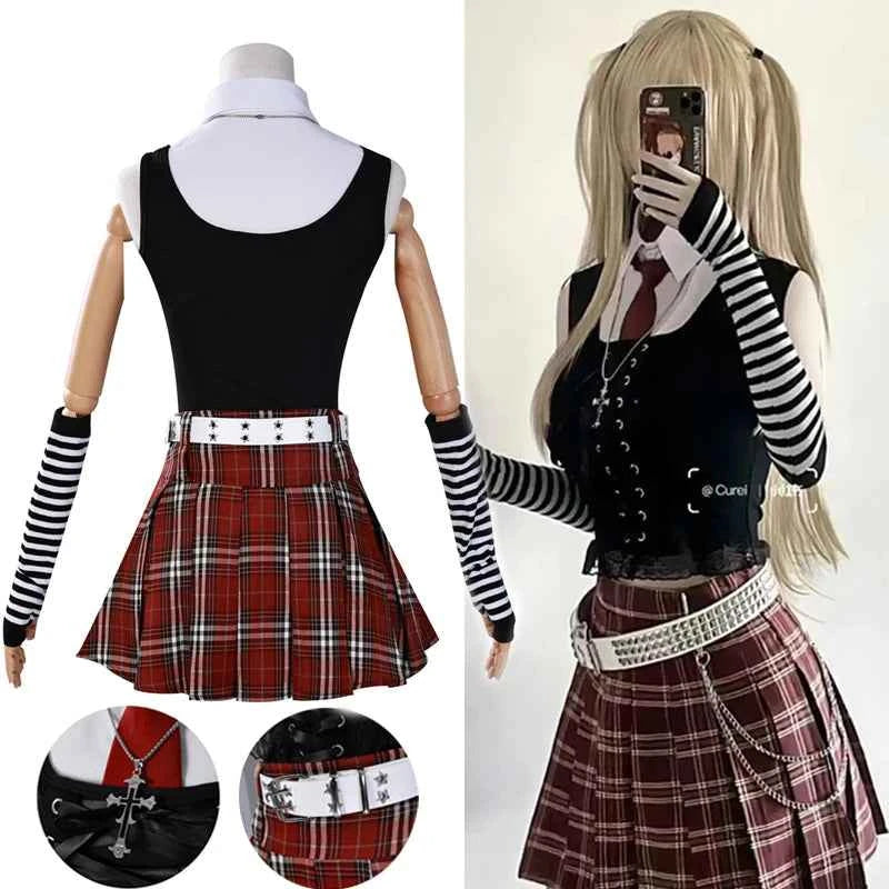 Misa Amane Cosplay Note Death Cosplay Costume Debut Daily Sexy Dress Subculture Necklace y2k GothLoli Uniform Outfit
