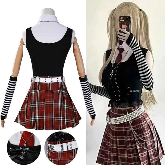 Misa Amane Cosplay Note Death Cosplay Costume Debut Daily Sexy Dress Subculture Necklace y2k GothLoli Uniform Outfit