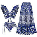 2023 New Arrival Push Up Women Bikini Set Floral Printed Ruffle Bikinis Strappy Bandage Swimwear Brazilian Biquini Bathing Suit SS69