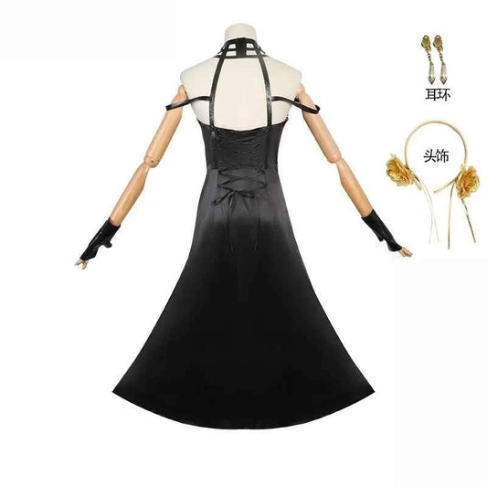 Yor Forger Cosplay costume Headband  Elastic Thigh Stockings Tights Highs Wig Earrings  Yor Forger dress full set for Comic Con