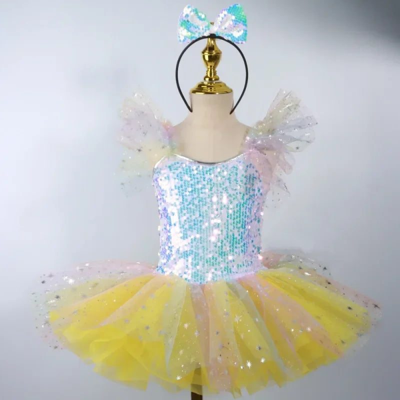 SS69 Girls Sleeveless Tiered Tutu Party Dress Summer Ball Gown Age 4-6Y