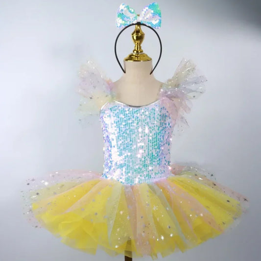 SS69 Girls Sleeveless Tiered Tutu Party Dress Summer Ball Gown Age 4-6Y