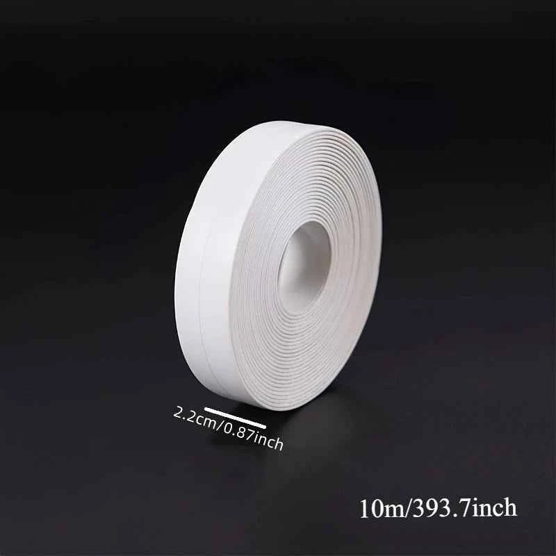 1roll White Stain Resistant PVC Waterproof Caulk Tape for Bathroom and Toilet, Self-Adhesive Sealant Strip for Wall, Sink, Floor
