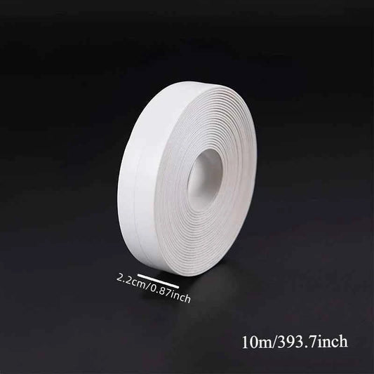 1roll White Stain Resistant PVC Waterproof Caulk Tape for Bathroom and Toilet, Self-Adhesive Sealant Strip for Wall, Sink, Floor