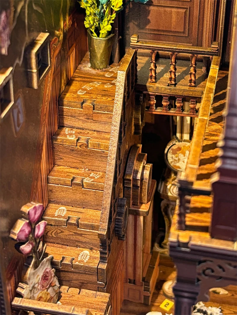 Tinamic DIY Wooden Book Nook Miniature Model Kit