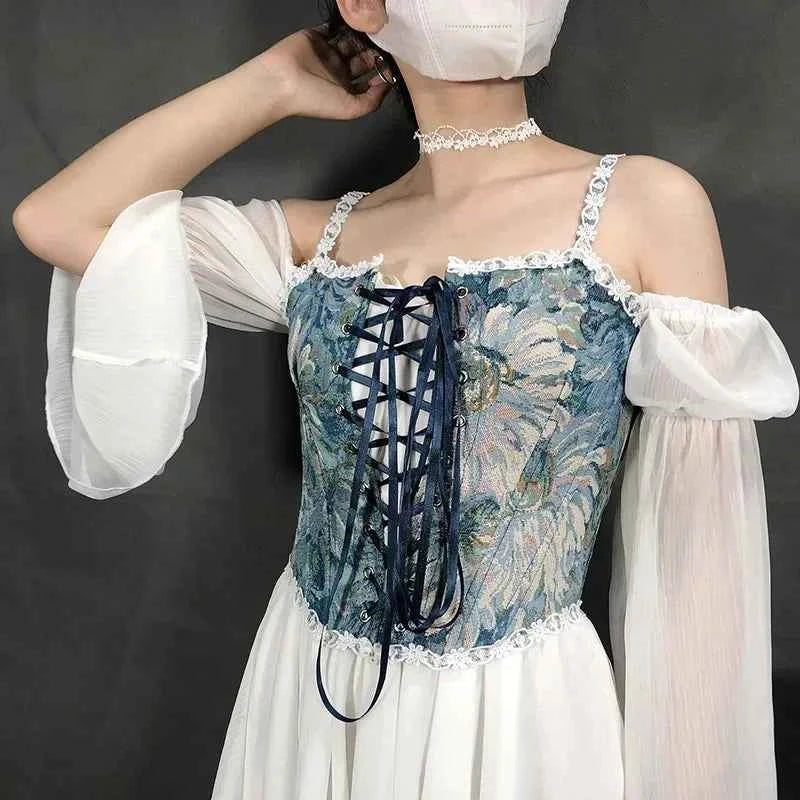 SS69 Lolita Corset Camisole Top - Y2K Underbust Body Shaper Polyester Blend