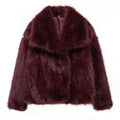 MUJER Faux Fur Coat Plush Fluffy Women's Jacket 2025 Woman Autumn Winter New in Outerwears White Red Gray Black Blends Coats