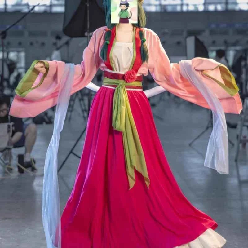 New The Apothecary Diaries Maomao Red Dress Cosplay Costume Girl Elegant Gown Chinese Hanfu Anime Manga Pharmacist