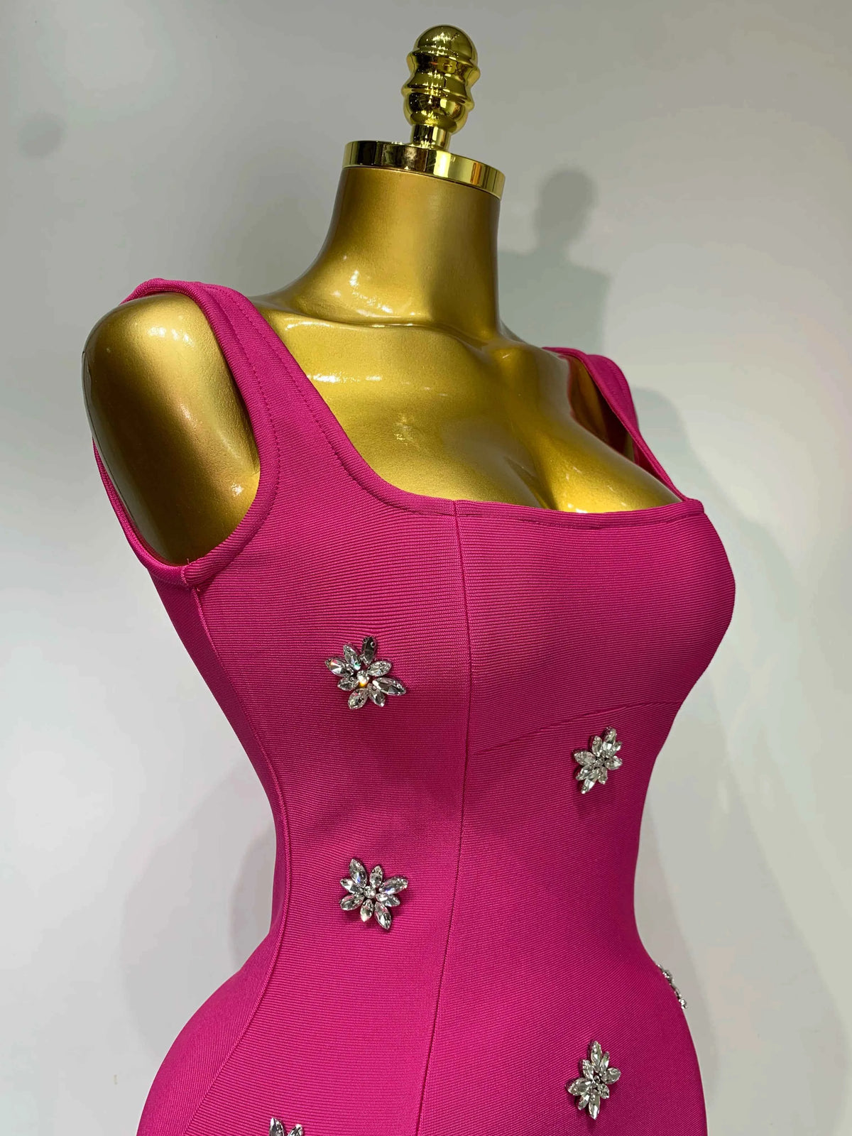 Women Sexy Square Collar Sparkly Rhinestone Bodycon Mini Bandage Dress Celebrate Evening Party Elegant Luxury Birthday Dress