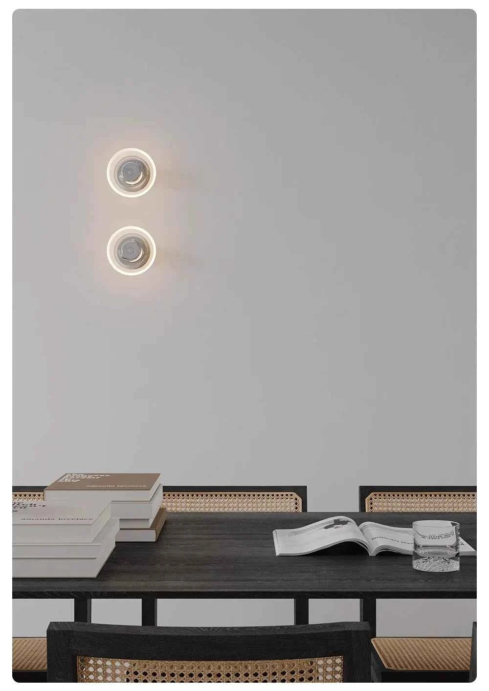 Modern Round Crystal Bedside Lamp Bedroom Living Room Italian LED Sconce Minimalist Art Circular Corridor Mirror Wall Lights