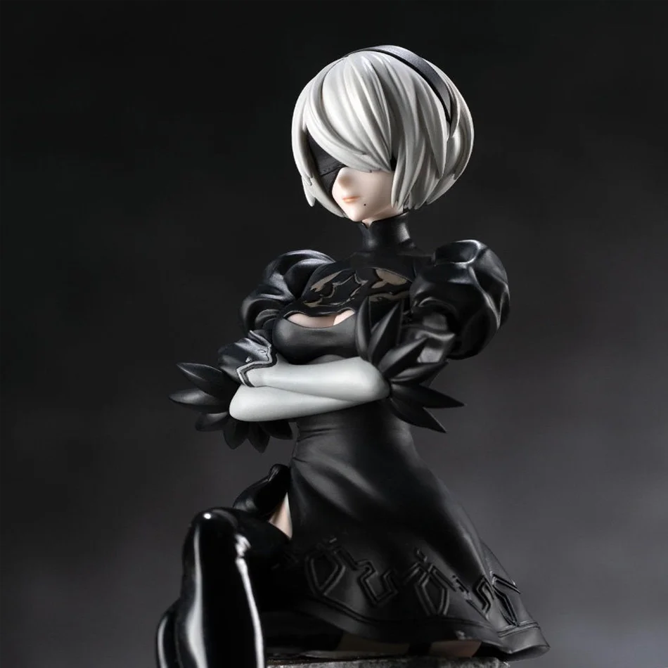 Nier Automata 2B A2 9S Sitting Position Game Figure Mechanical Lifeform Statue Collection Desktop Decoration  Toys Gifts SS69