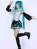 Unisex Cotton Anime Cosplay Costume Set - Breathable Knit Top & Pants