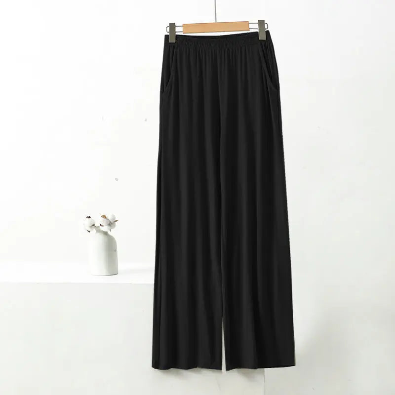 Modal Wide Leg Pants - High Elastic, Large Size Trousers