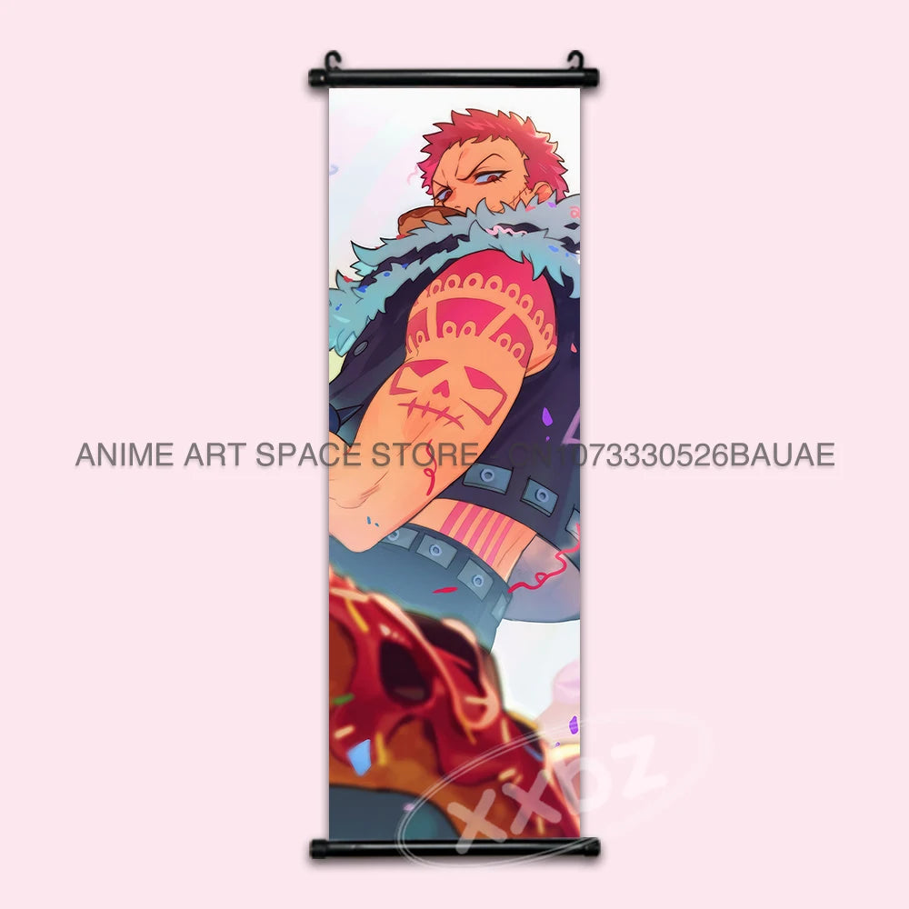 ONE PIECE Hanging Painting Japanese Anime Home Decor Wall Art Luffy Scrolls Pictures Passion Straw Hat Pirates Warm Blood Comics SS69 17.69 hzw26-10 / CHINA / 25x75cm(10x30inch)