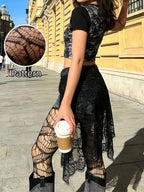 Women's bat pattern mesh socks high elasticity comfortable sexy hot girl trendy leggings for outdoor party street casual wear