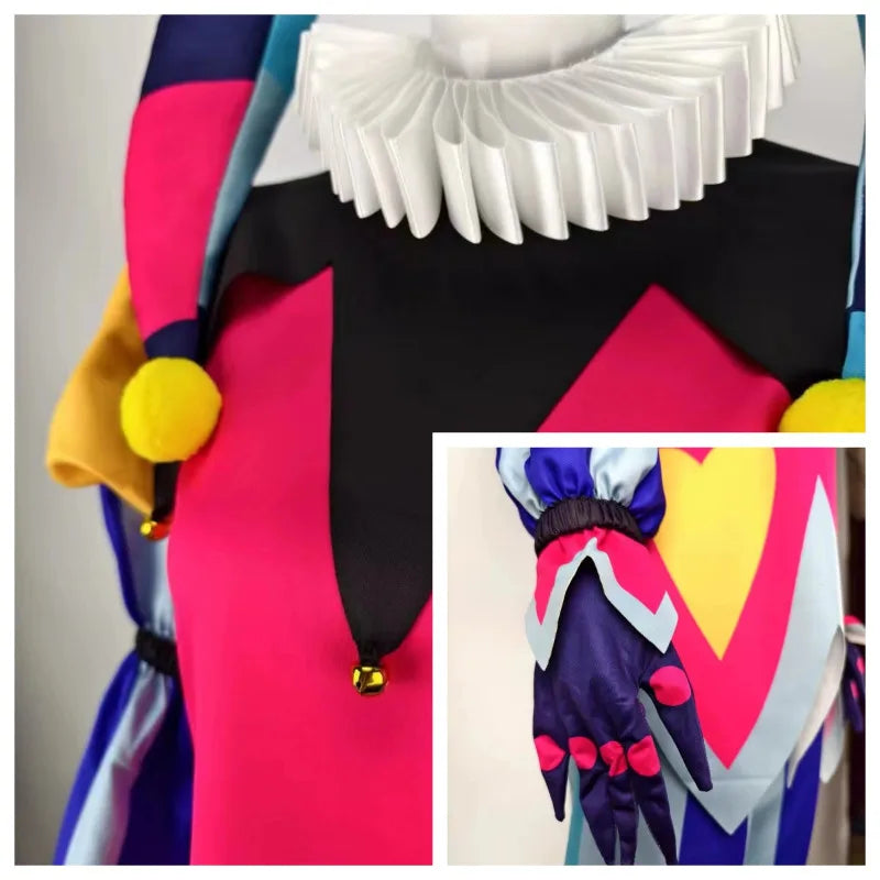 Fizzarolli Clown Cosplay Costume Set - Polyester Top, Pants & Hat