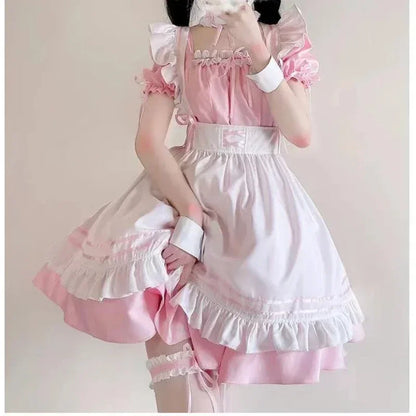 Black Pink Lolita Maid Costumes Cute Girls Women Lovely Maid Cosplay Costume Animation Show Japanese Outfit Dress Clothes S-5XL - SS69