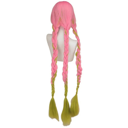 Anime Kanroji Mitsuri Cosplay Costume Kimono Haori Dress Wig Clothes Halloween Costume for Adult Children SS69