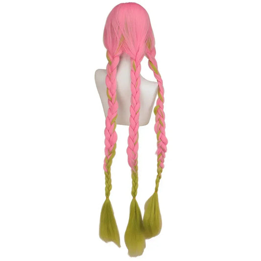 Anime Kanroji Mitsuri Cosplay Costume Kimono Haori Dress Wig Clothes Halloween Costume for Adult Children SS69