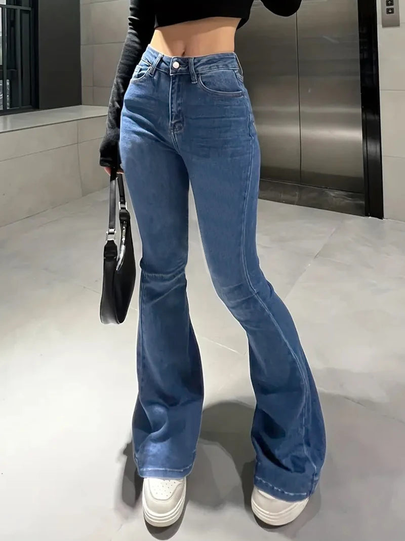 Women's jeans slim all-match trumpet pants Denim pants SS69